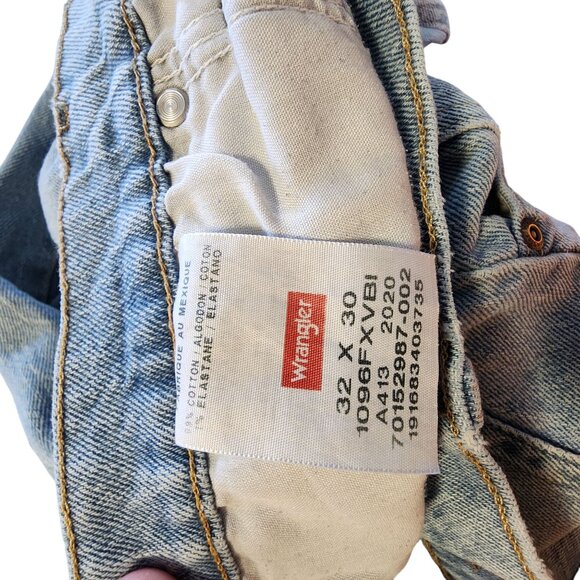 Wrangler Mens Light Blue Denim Jeans 32x30 Relaxed Fit **WORK JEANS** - Picture 3 of 4